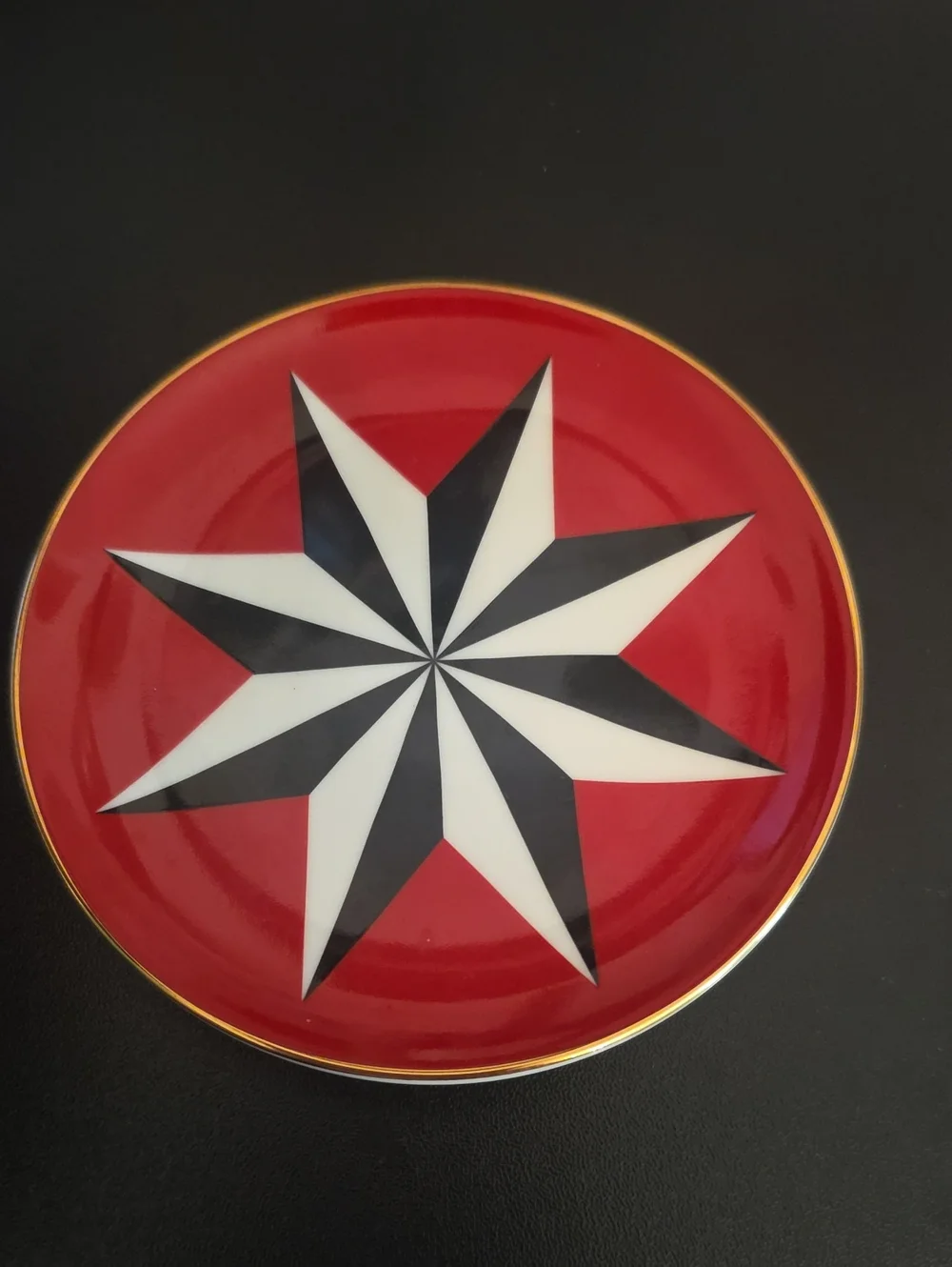Jonathan Adler White Ceramic Plate with Black Logo